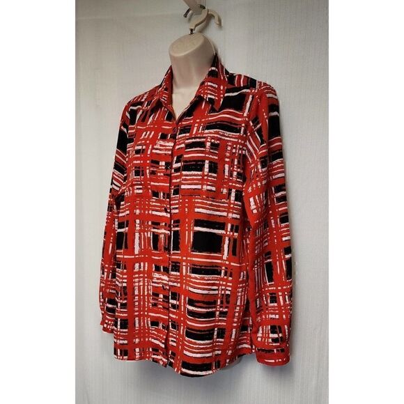 Susan Graver Top Women’s Size US 4 Long Sleeve Button Front Shirt Blouse - Picture 6 of 9